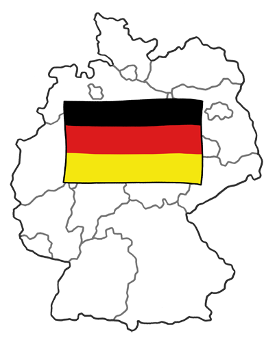 Deutschlandkarte mit Deutschlandflagge